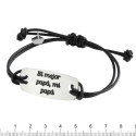 PULSERA PLATA/PIEL MARDUK EL MEJOR PAPA - 00578-0-4