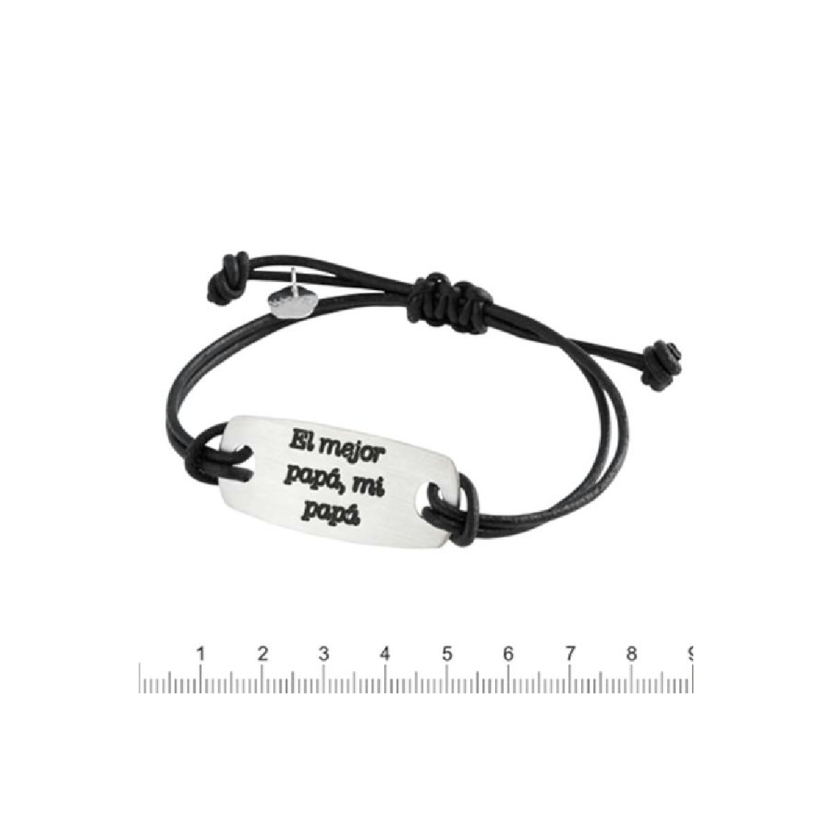PULSERA PLATA/PIEL MARDUK EL MEJOR PAPA - 00578-0-4