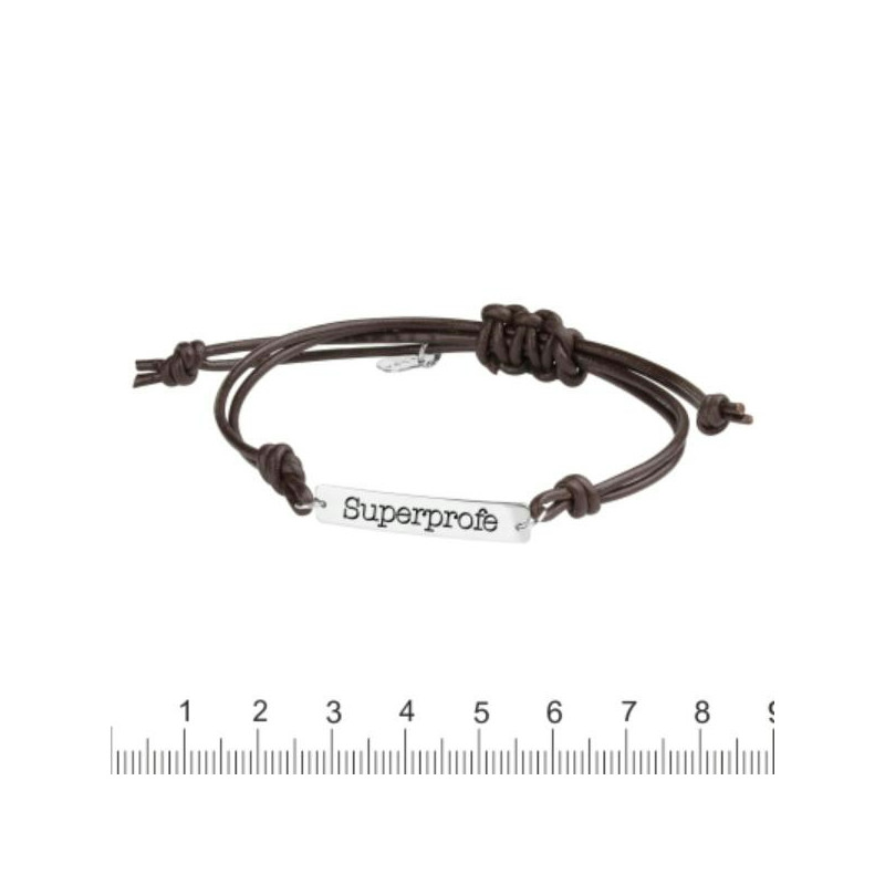 PULSERA PLATA Y PIEL SUPERPROFE - 00669-PR02