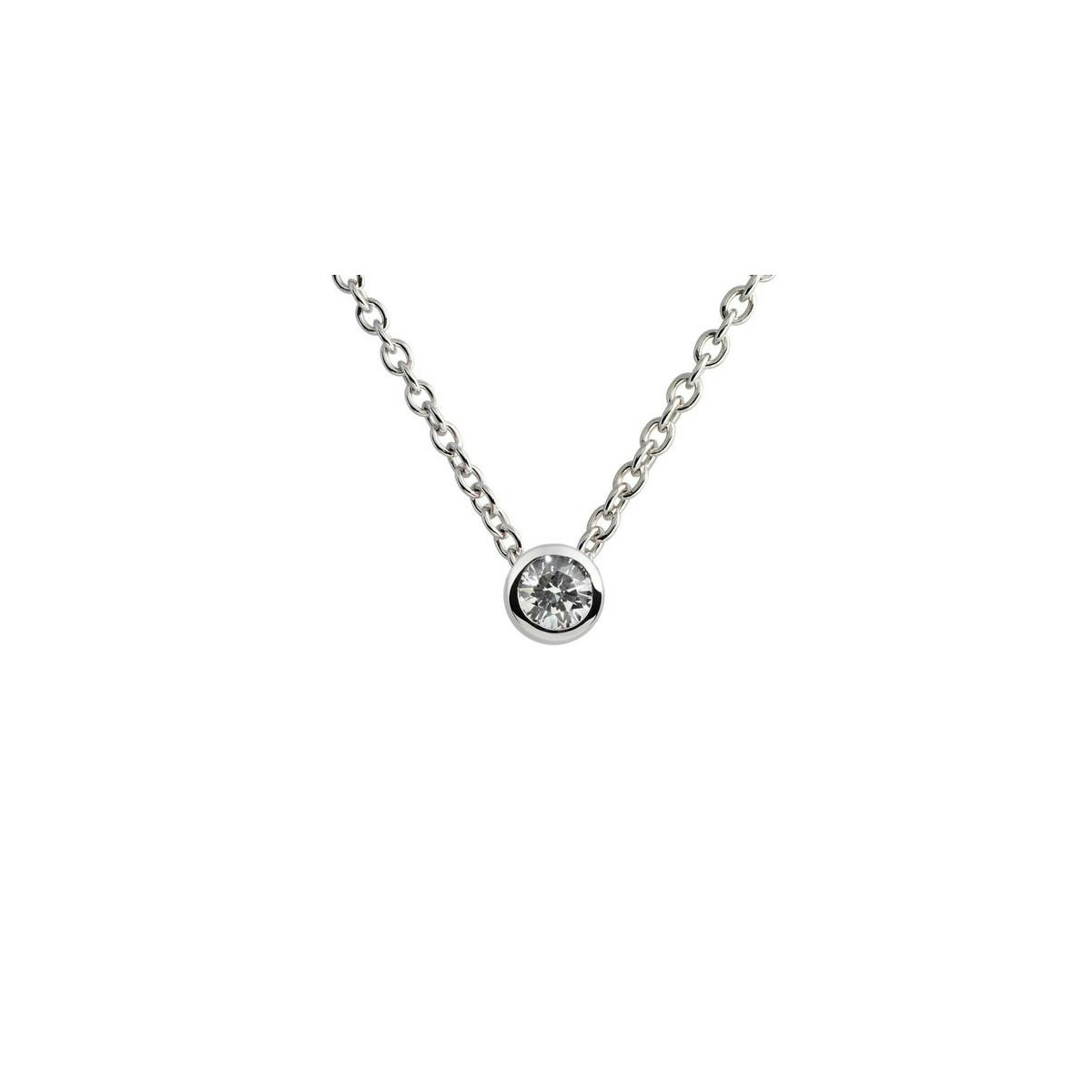 Collar Carats de plata con circonita circular - 1310081098