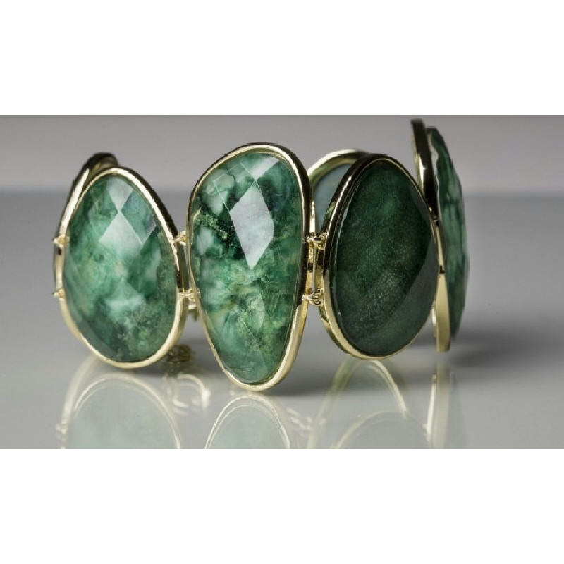 PULSERA GLAMOUR 925 EN JASPE VERDE - BB3187JV
