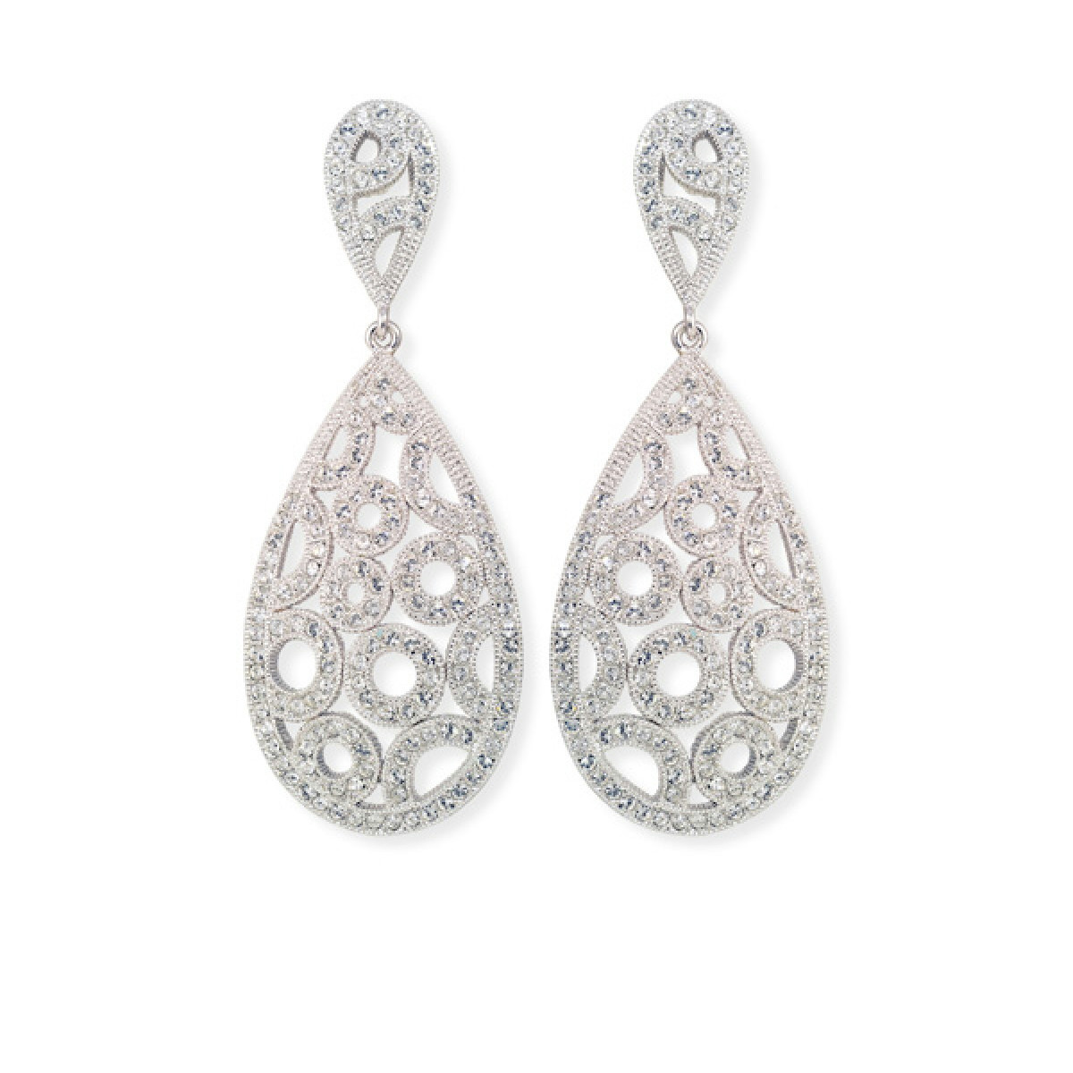 PENDIENTES PLATA RODIO Y CRISTAL M.BETRO - MB4200