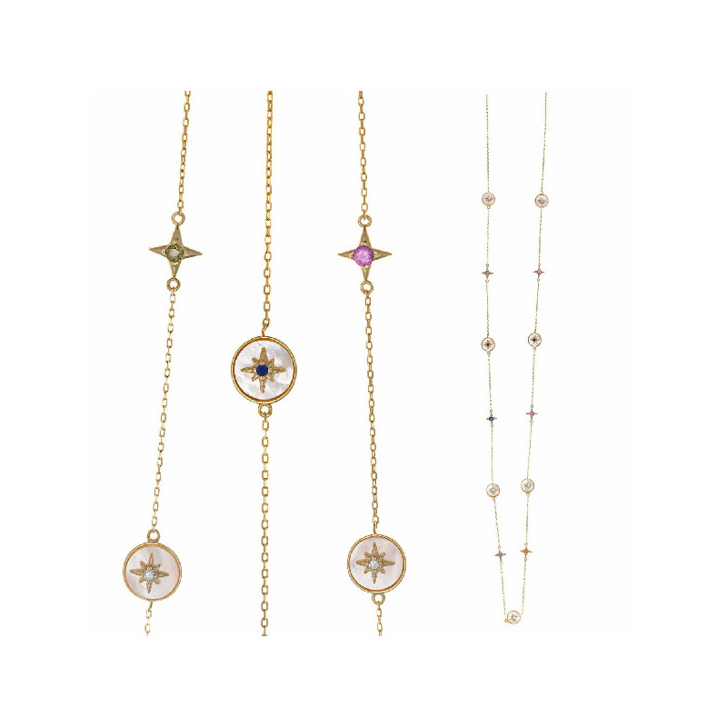 COLLAR PLATA DORAD SALVATORE ESTRELLAS - 164C0069