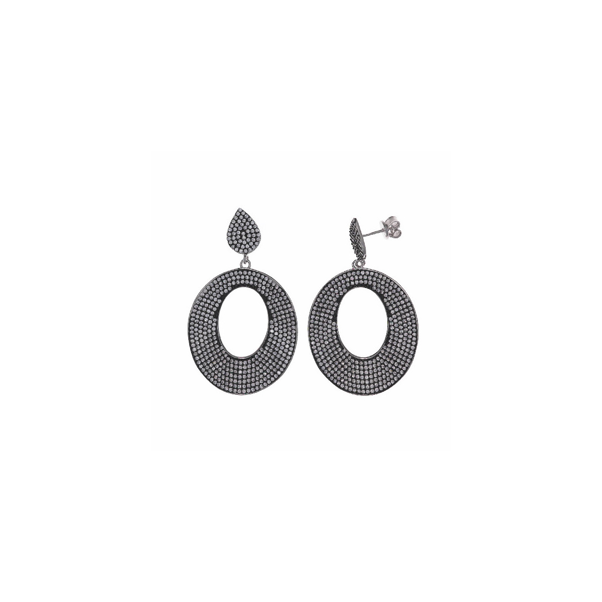 PENDIENTES PLATA SALVATORE LAGRIMA OVALO - 249A0010