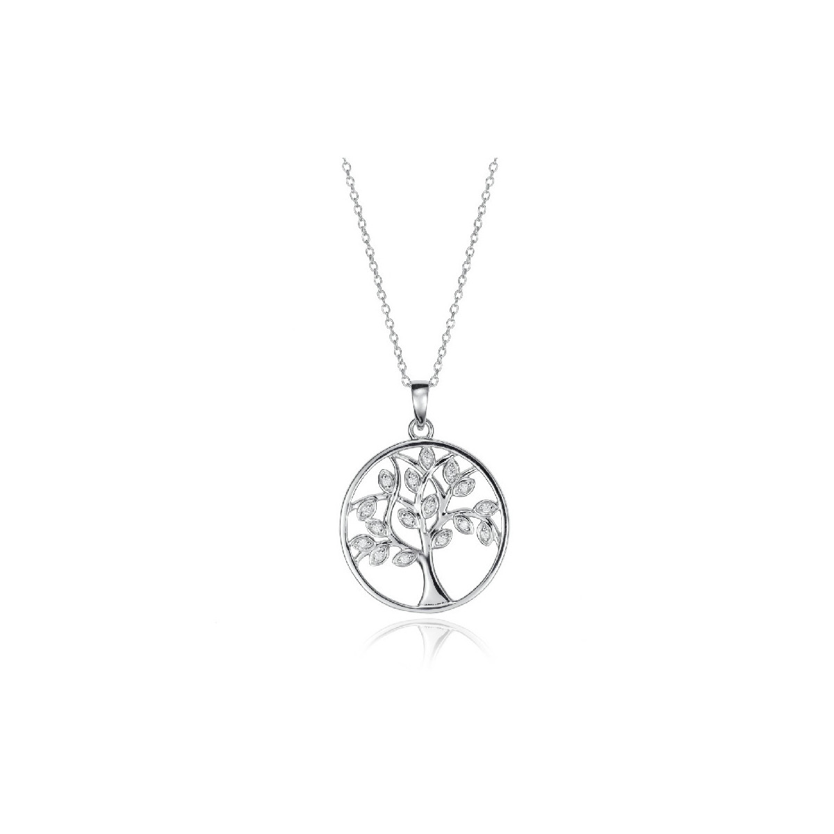 COLLAR PLATA LEY ARBOL VIDA CIRCONITAS S - 71056C000-30