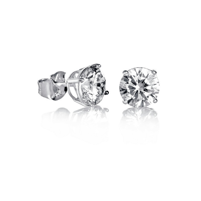 PENDIENTES PLATA Y CIRCONITAS 8MM  SRA J - 21001E000-30
