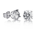 PENDIENTES PLATA Y CIRCONITAS 8MM  SRA J - 21001E000-30