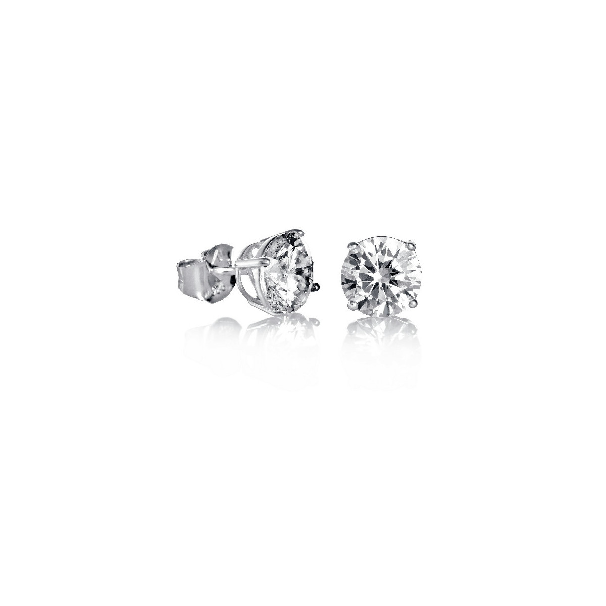 PENDIENTES PLATA Y CIRCONITAS 8MM  SRA J - 21001E000-30