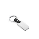 LLAVERO CUADRADO DE ACERO Y PIEL NEGRA S - 6465L01010