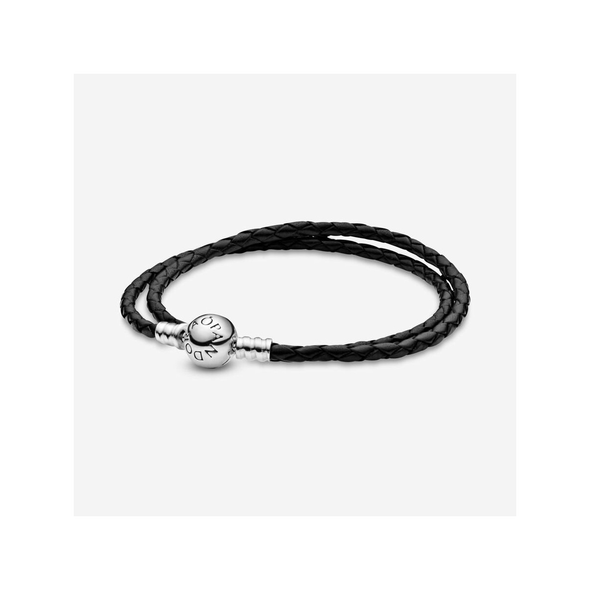 PULSERA PIEL NEGRA DOBLE PANDORA - 590745CBK-D1