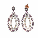 PENDIENTES PLATA ROSA SALVATORE OVALO CI - 252A0034
