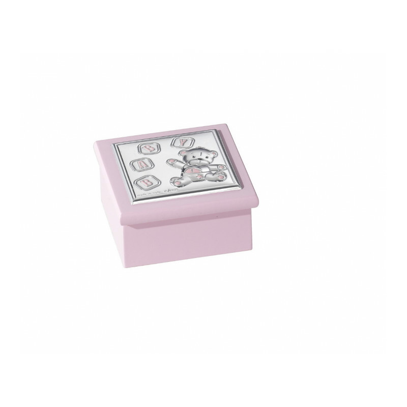 Caja dientes madera oso rosa. - JLEV3075/02R