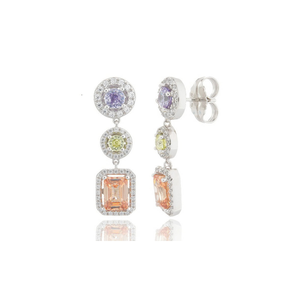 Pendientes plata Caliope Camaleoni. - WPC003/C/MP