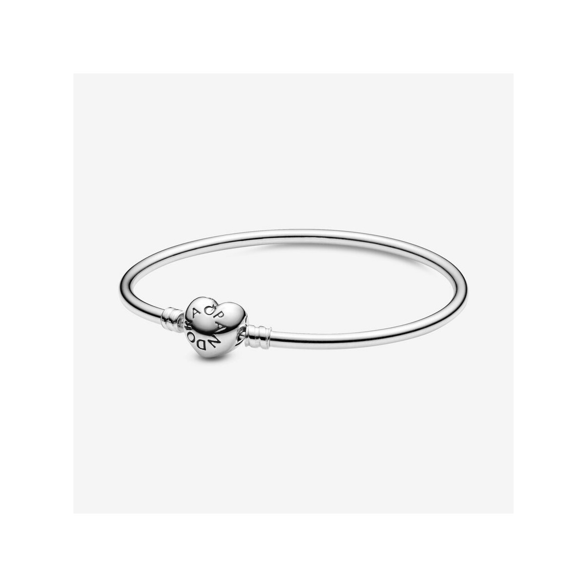 PULSERA PLATA PANDORA RIGIDA CORAZON LOG - 596268-19