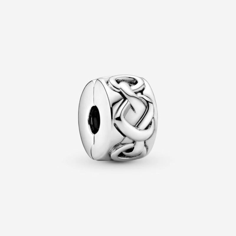 ABALORIO PLATA PANDORA CLIP CORAZ.ANUDAD - 798035