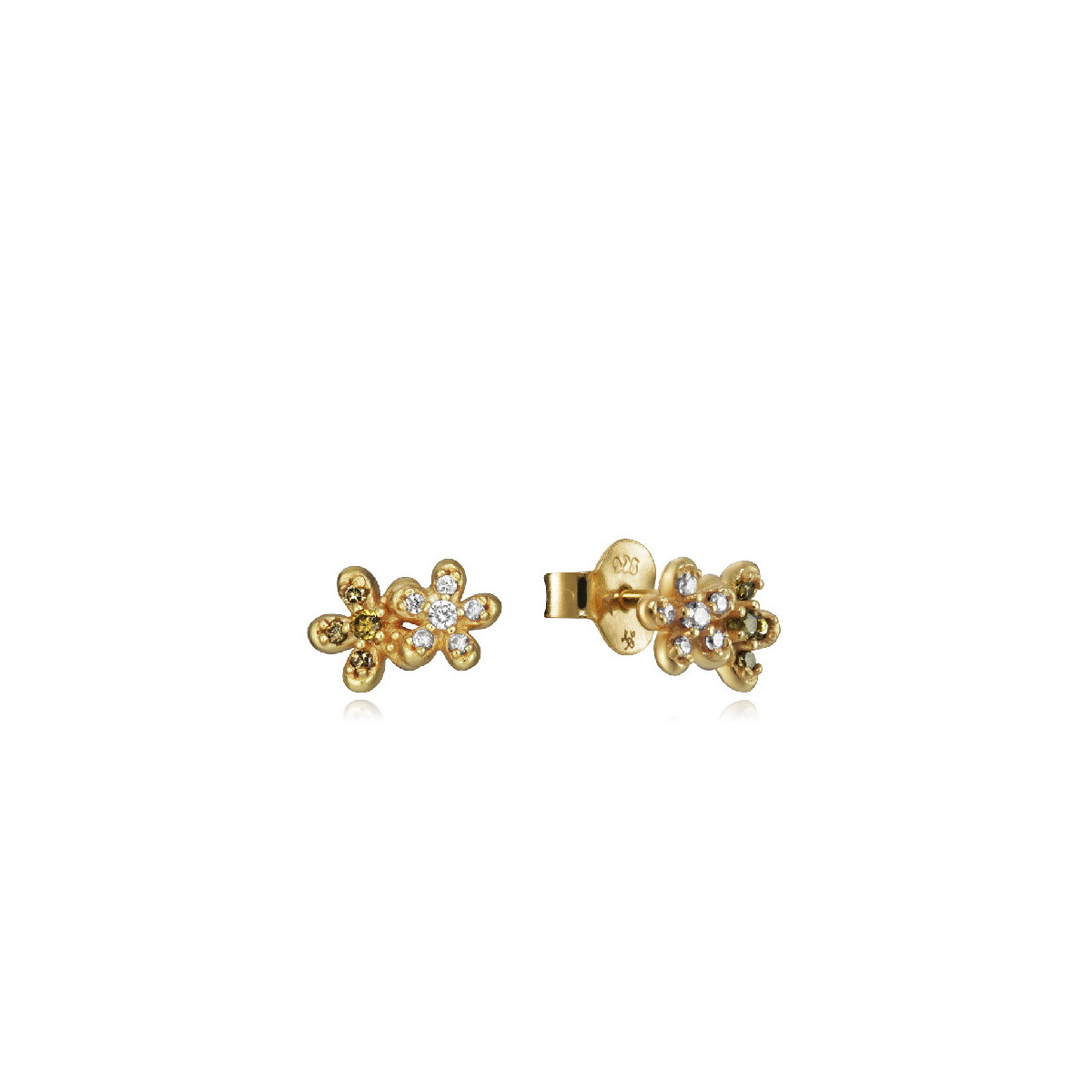 PENDIENTES DORADO FLORES CIRCONITAS SRA JWLS - 61073E100-36
