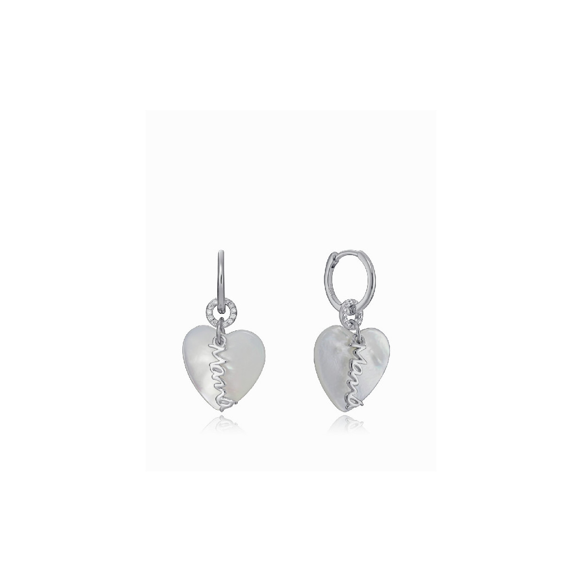 PENDIENTES PLATA DE LEY MAMÁ CIRCONITAS Y MADRE PERLA - 13055E000-90