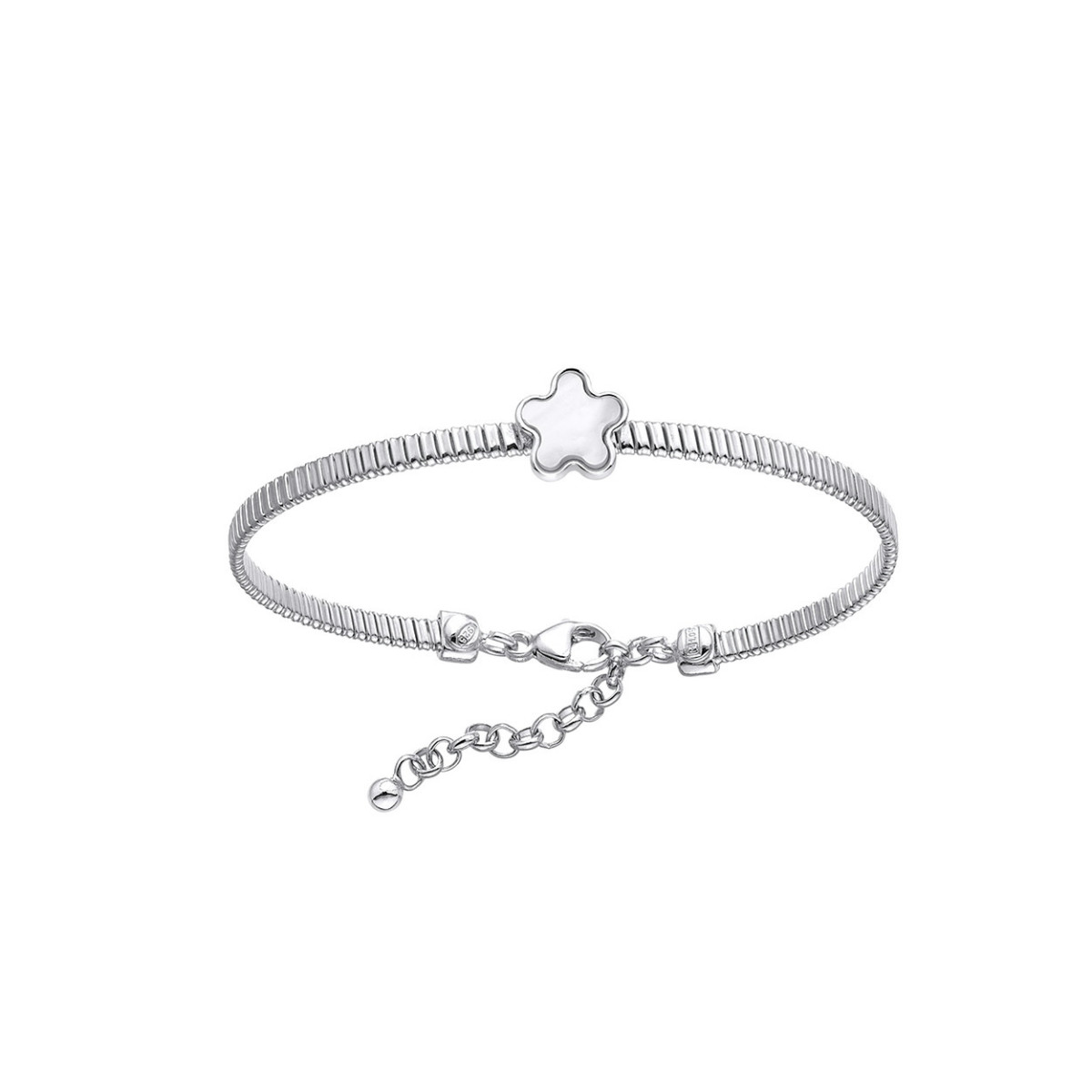 PULSERA PLATA RIGIDA FLOR NACAR PEDRO DU - PD00508746