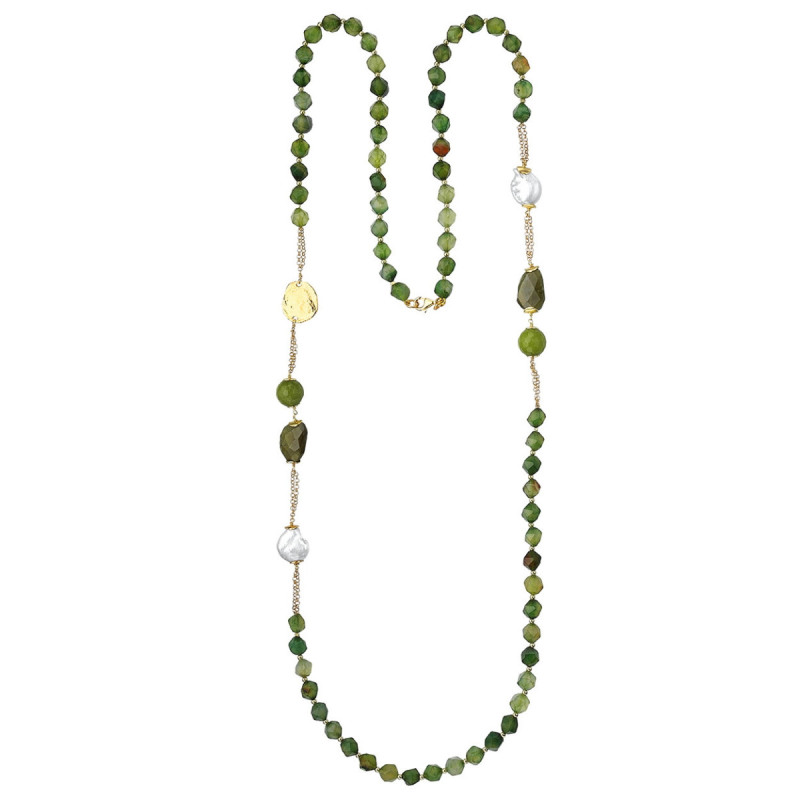 COLLAR FLAPPERS VERDE Y PERLAS PEDRO DUR - PD00510824