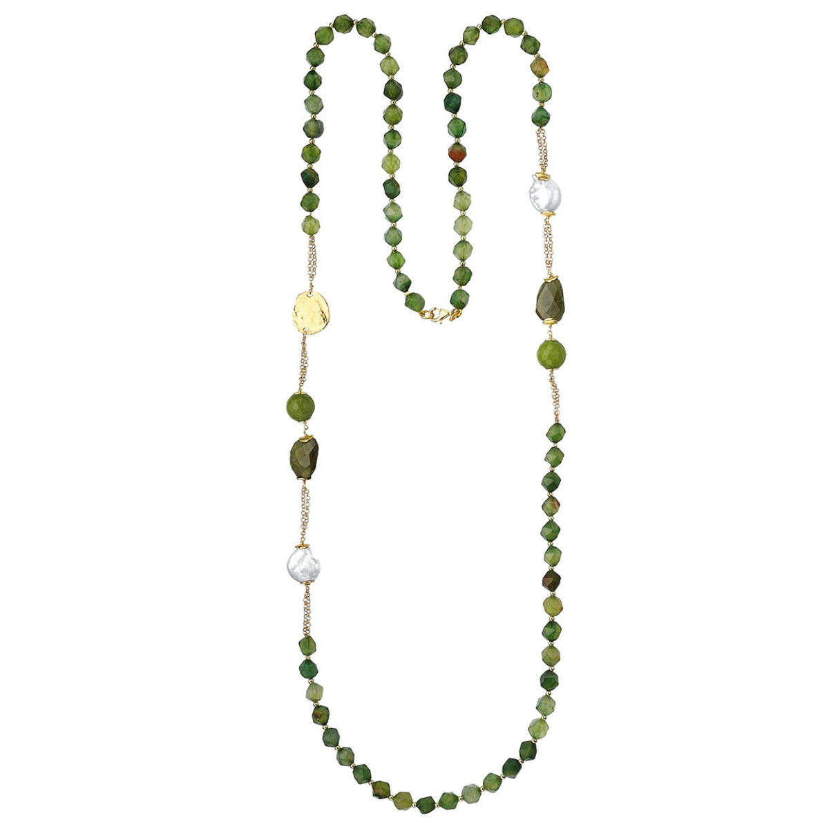 COLLAR FLAPPERS VERDE Y PERLAS PEDRO DUR - PD00510824