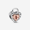 Charm Candado Corazón Divisible en dos Tonos - 782505C00