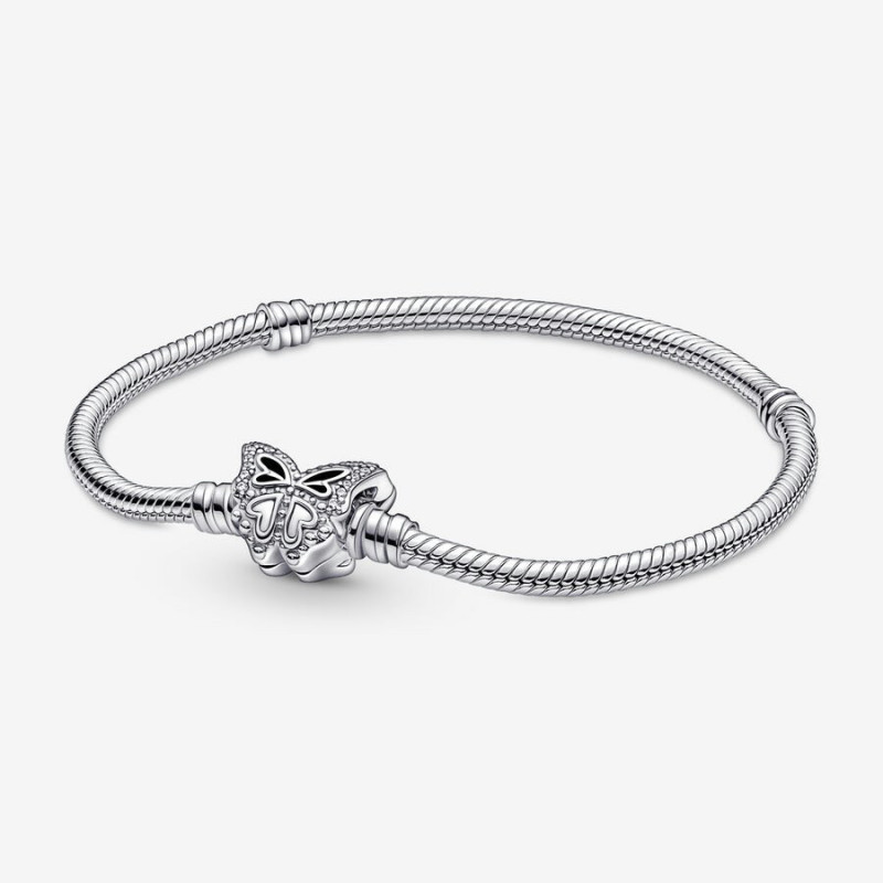 PULSERA PLATA PANDOR A CIERRE MARIPOSA - 590782C01-17