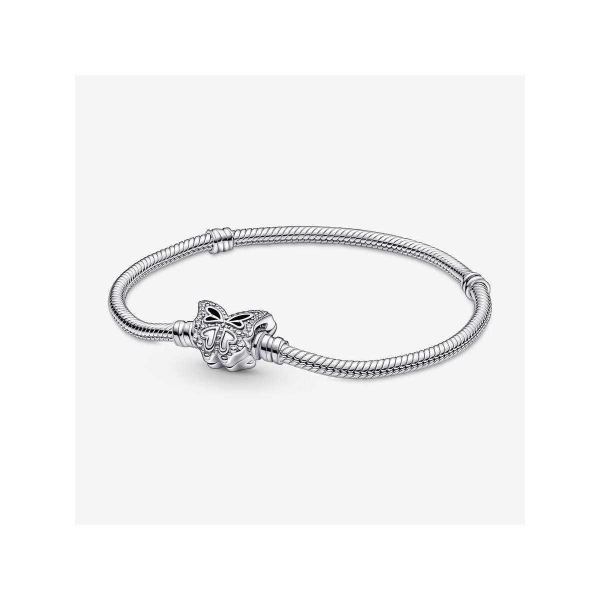 PULSERA PLATA PANDOR A CIERRE MARIPOSA - 590782C01-17