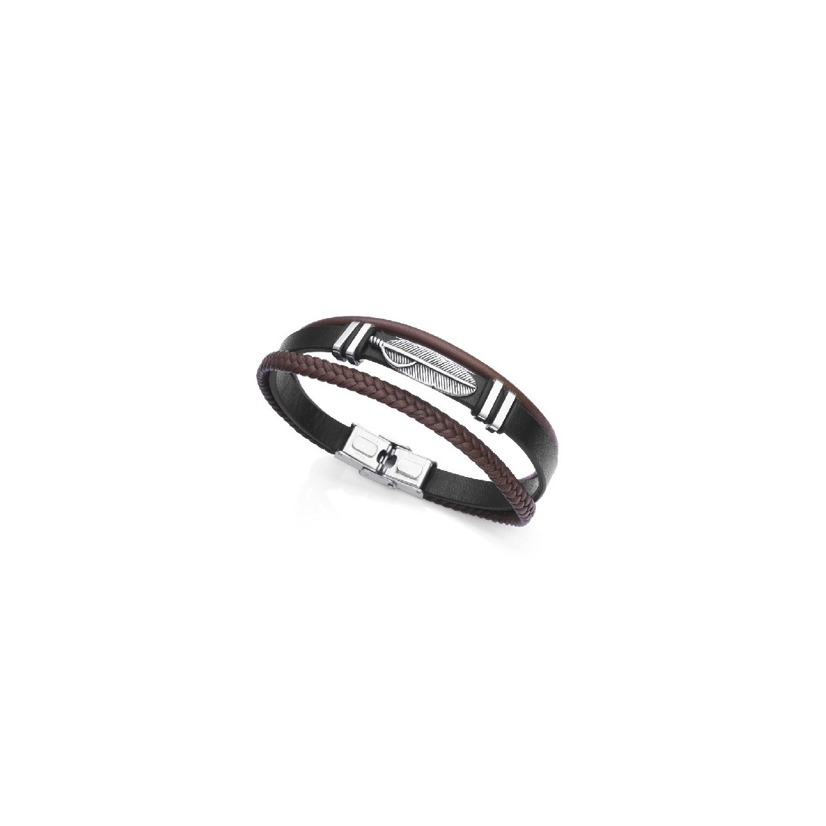 PULS ACERO PIEL NEGRA Y MARRON SR FN - 1471P01011