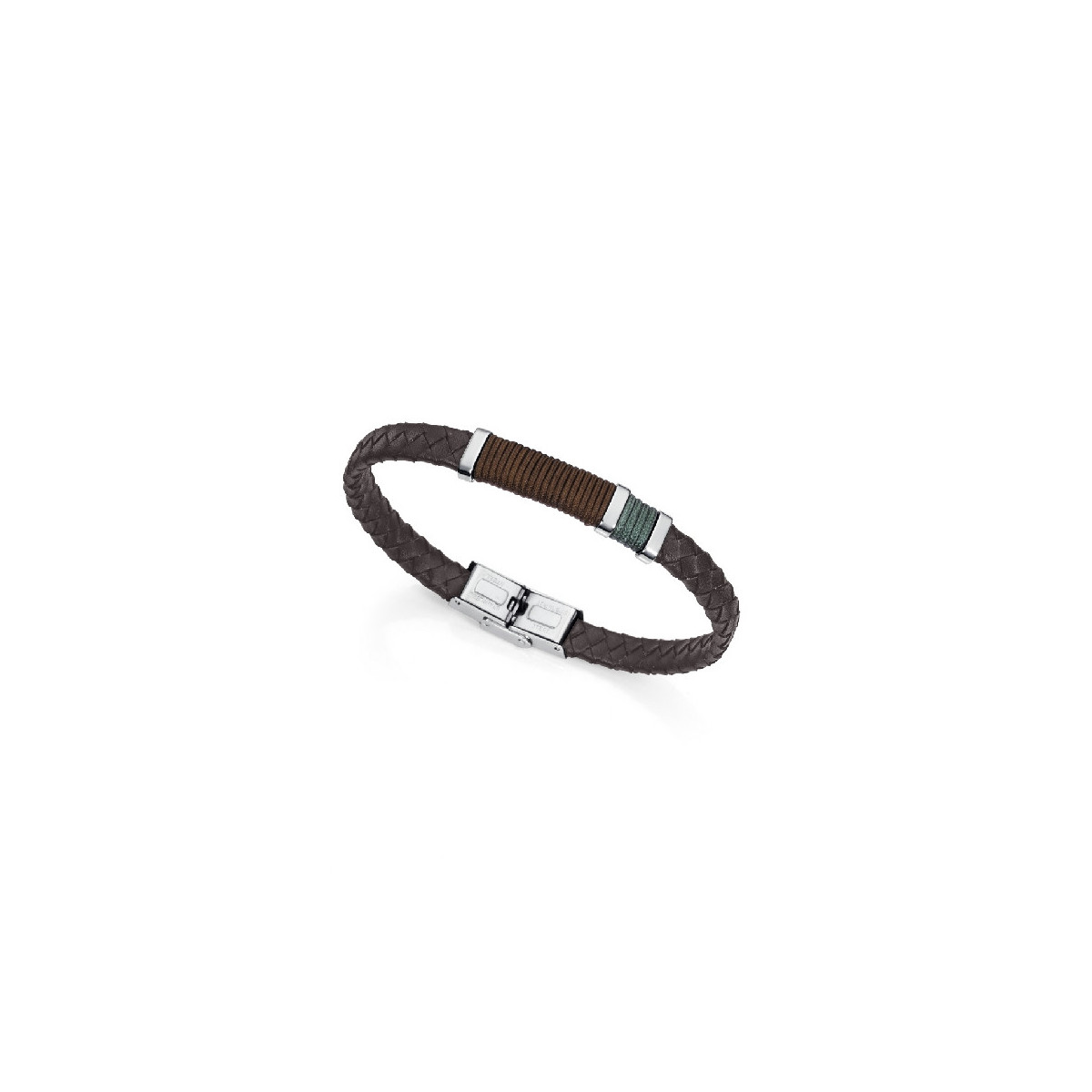 PULSERA PIEL TRENZADA Y CORDON COLORES S - 6453P01016