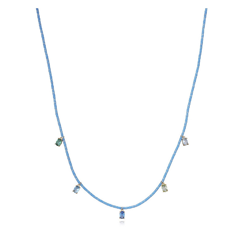 COLLAR PLATA DE LEY BAÑO ORO CRIS SRA JE - 13129C100-53