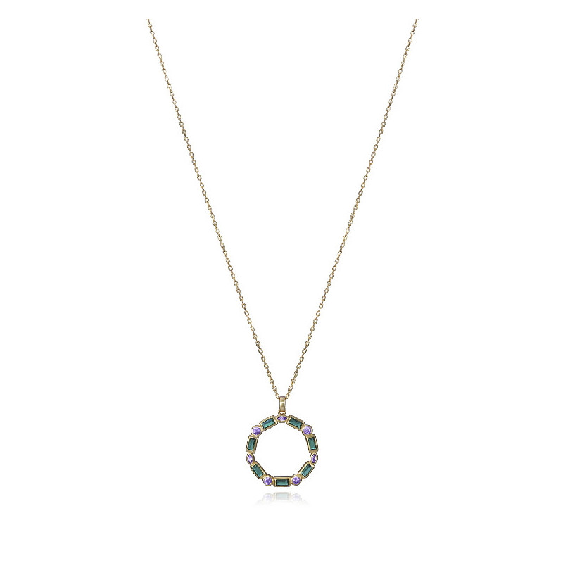 COLLAR PLATA DE LEY BAÑO ORO CIRC SRA JE - 9120C100-39