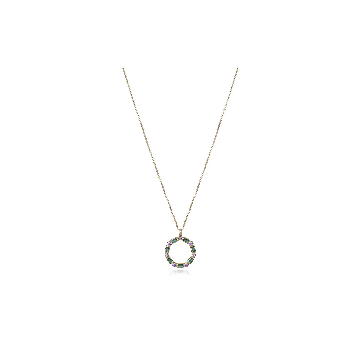 COLLAR PLATA DE LEY BAÑO ORO CIRC SRA JE - 9120C100-39