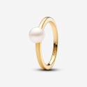 SORTIJA PLATA PANDORA GOLD PERLA - 163157C01-52