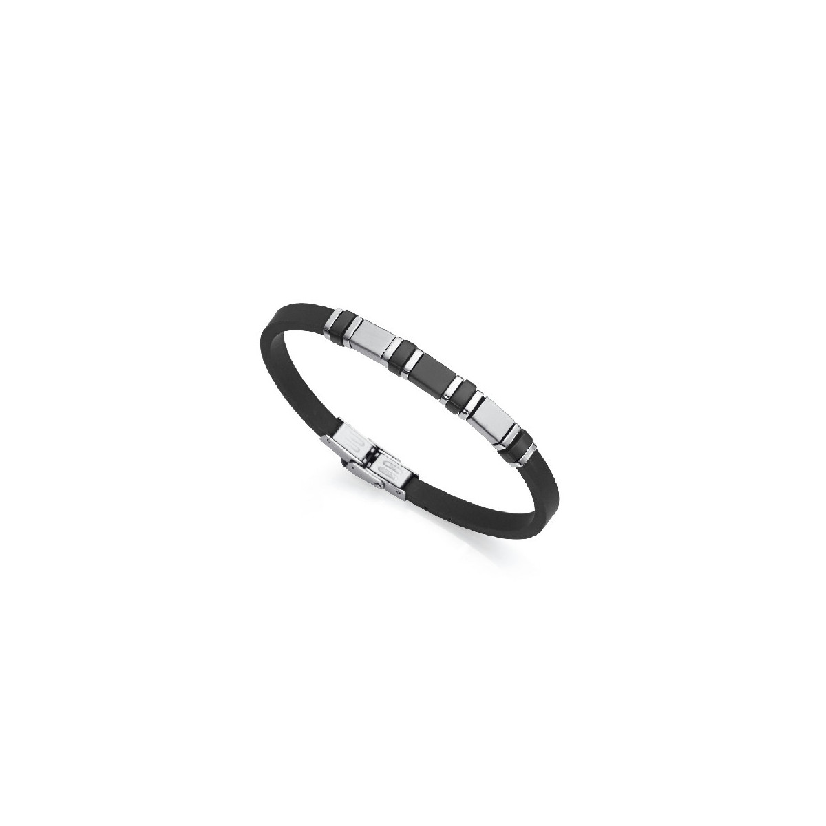 PULS ACERO IP NEGRO Y SILICONA NEGRA SR  - 14009P01010