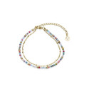 TOBILLERA ACERO IP DORADO PIEDRAS SRA FN - 14044T01012
