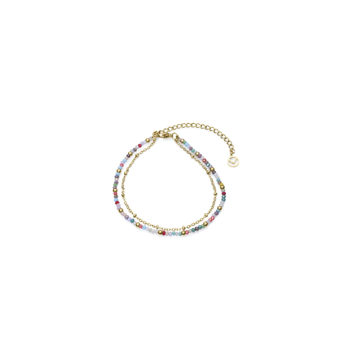 TOBILLERA ACERO IP DORADO PIEDRAS SRA FN - 14044T01012