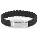 PULSERA TOMMY PIEL NEGRA TRENZADA ANCHA - 2790517
