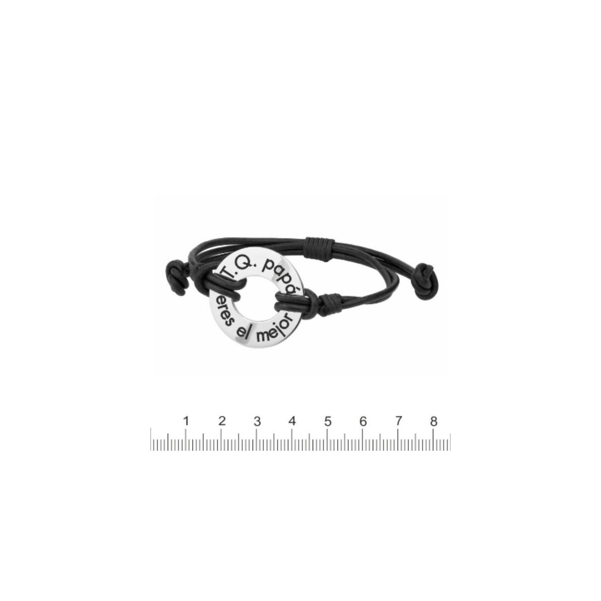 PULSERA PLATA Y PIEL MARDUK T.Q. PAPA - 00757-PA04