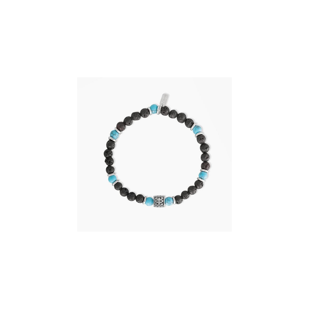 PULSERA ACERO 2 JEWELS PIEDRA VOLC/TURQ - 232032