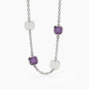 COLGANTE 2 JEWELS PIEDRAS MALVA  ACERO - 251878
