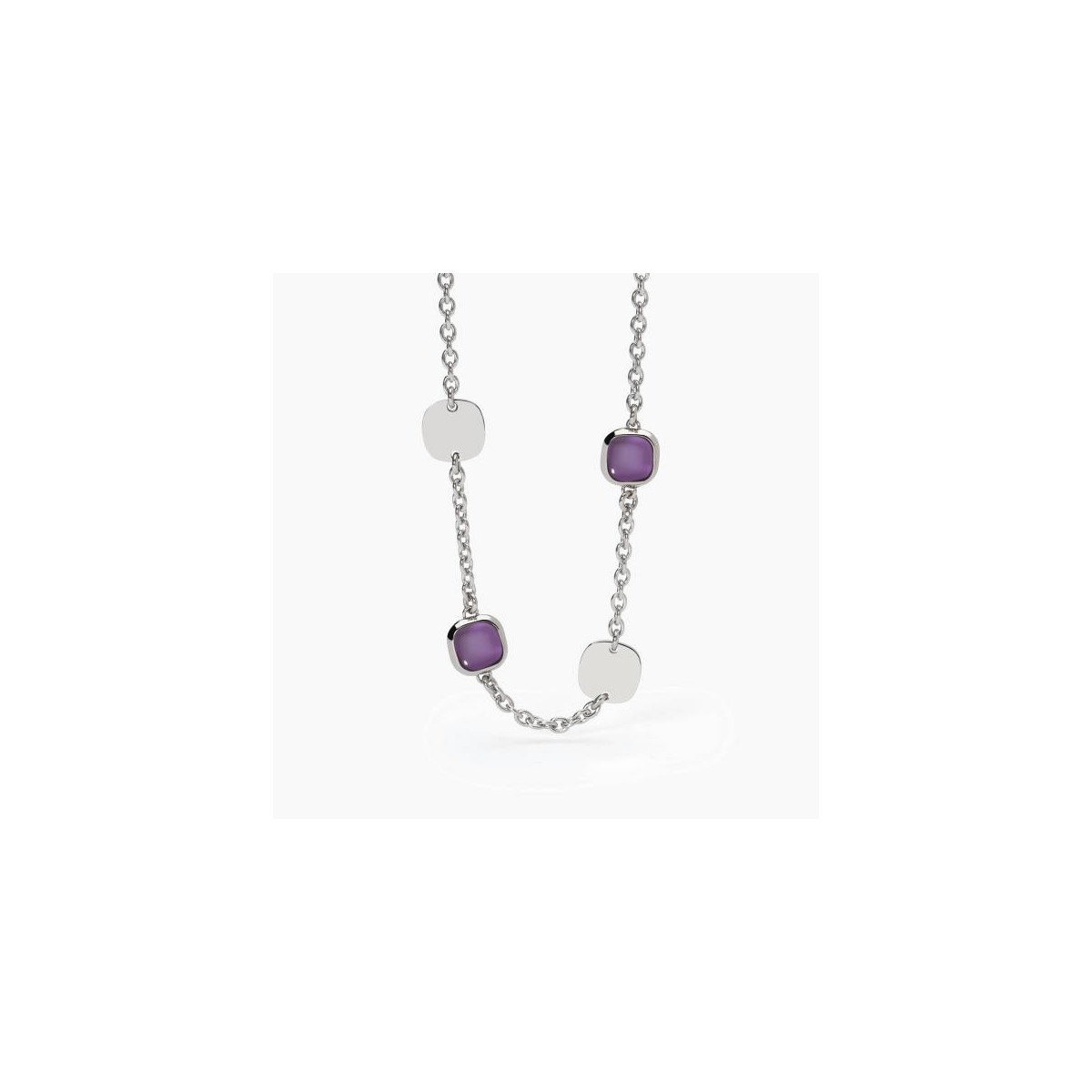 COLGANTE 2 JEWELS PIEDRAS MALVA  ACERO - 251878