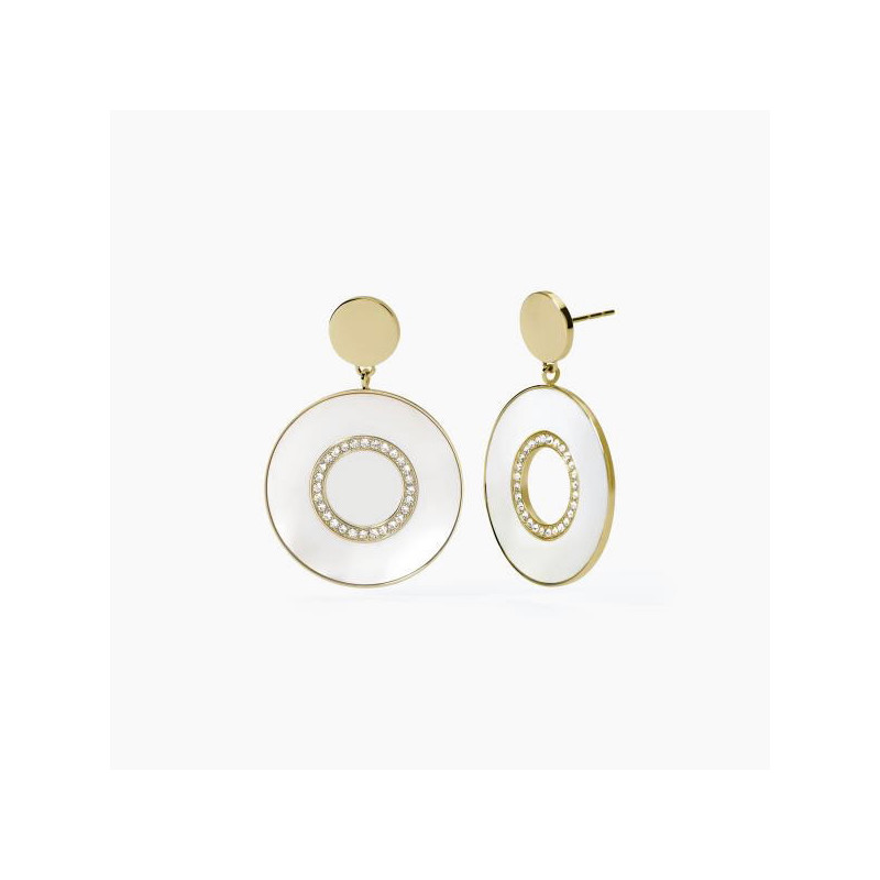 PENDIENTES 2 JEWELS  ACERO DORA CIRCULO - 261417