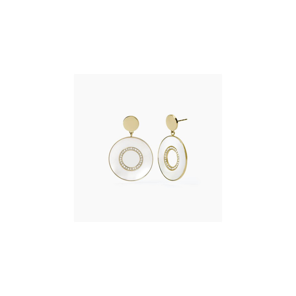 PENDIENTES 2 JEWELS  ACERO DORA CIRCULO - 261417