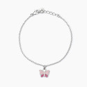 PULSERA MABINA MARIPOSA ROSA PLATA - 533798