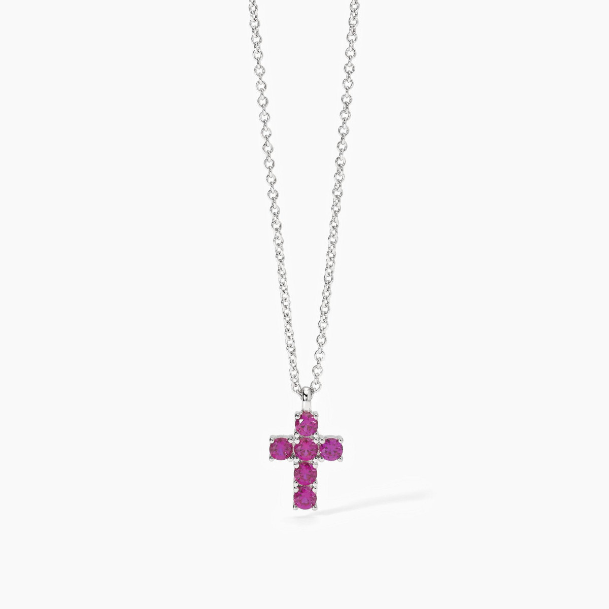COLGANTE MABINA CRUZ RUBI PLATA - 553659