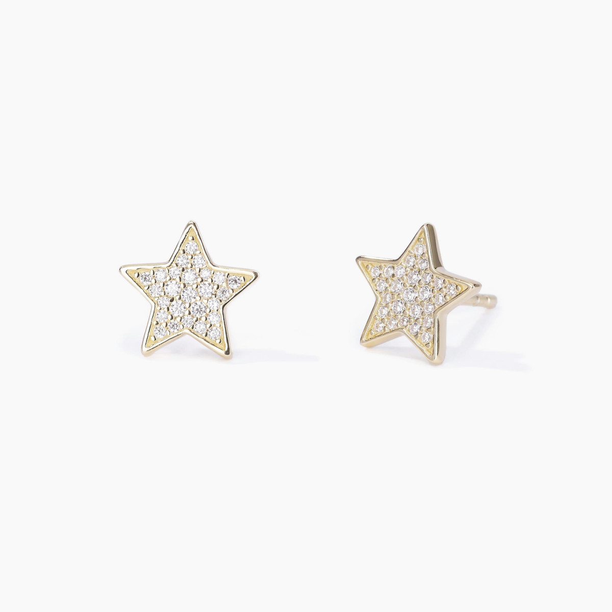 PENDIENTES PLATA DORADA MABINA ESTRELLAS - 563391