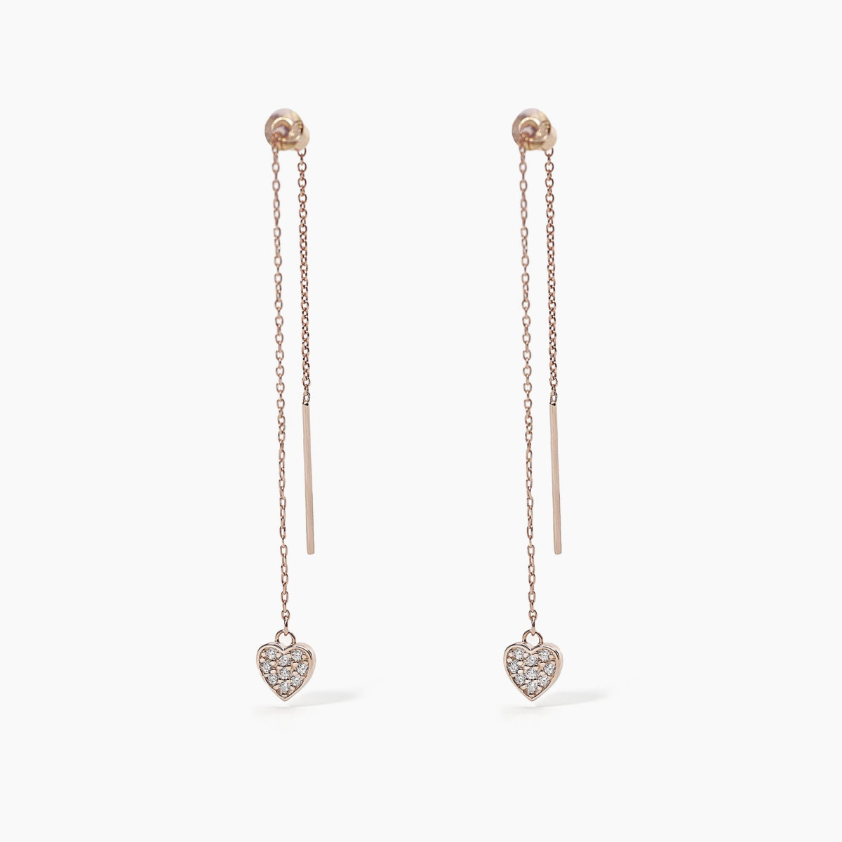 PENDIENTES PLATA ROSA MABINA CORAZ CAMPA - 563493