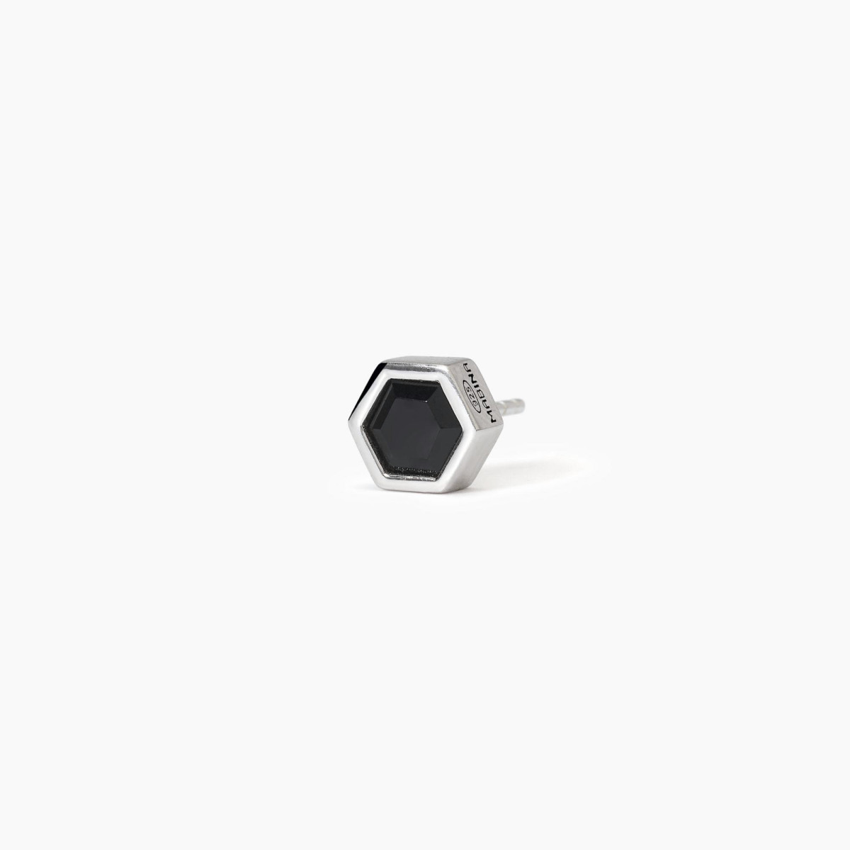 1 PENDIENTE PLATA MABINA CHATON NEGRO HE - 563706
