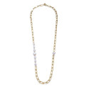 COLLAR ACERO IP DORADO Y PERLAS NAT SRA  - 14093C01012