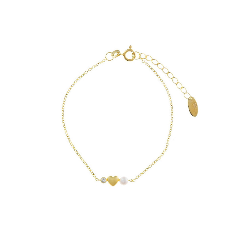PULSERA PLATA SALVATORE CORAZON PERLA - 272P0012